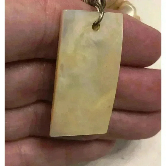 Vintage Abalone Style Pendant Necklace Retro Bohemian Chic Summer Statement - Picture 3 of 16